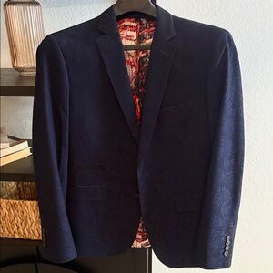 Navy Paisley Jacquard Sport Coat - Men's Blazer